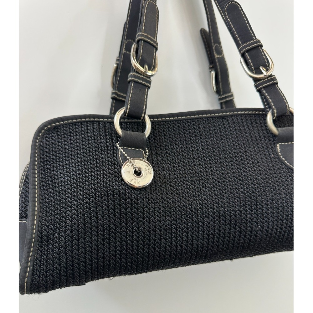 The Sak Black Crochet Shoulder Bag Silver Tone Hardware Woven Handbag Y2K Boho - Picture 2 of 16